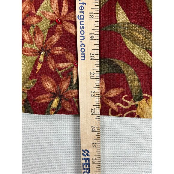 Susan Bristol Floral Linen Blend Jacket Red Gold Green Botanical Blazer L - Picture 8 of 14